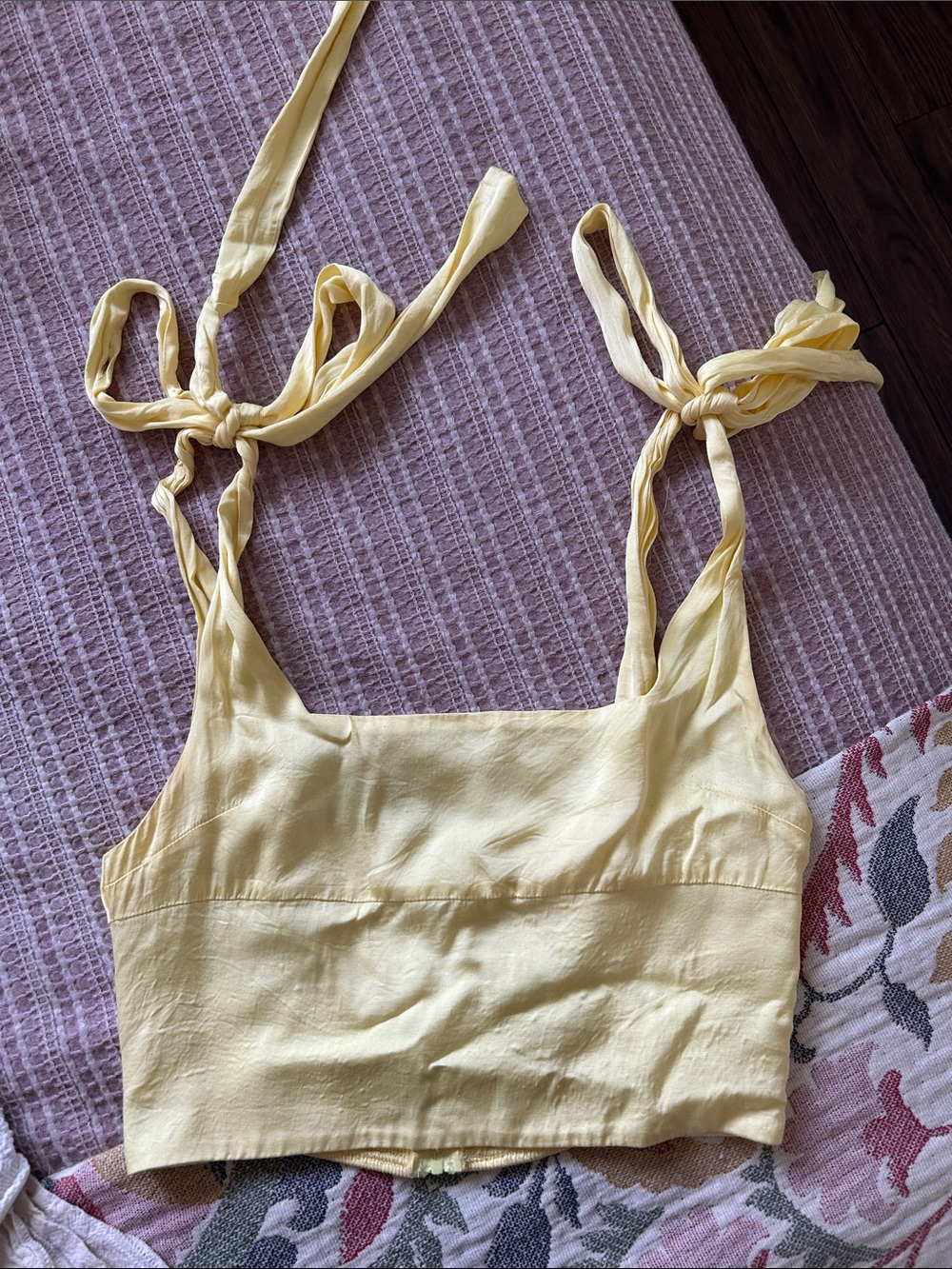 Tie-Strap Pale Yellow Camisole Top